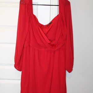 Long Sleeve Red Dress